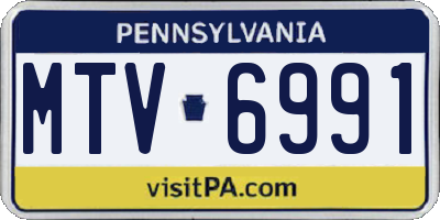 PA license plate MTV6991