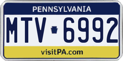 PA license plate MTV6992