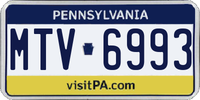 PA license plate MTV6993