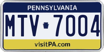 PA license plate MTV7004