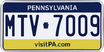 PA license plate MTV7009