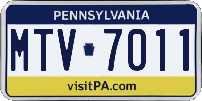 PA license plate MTV7011