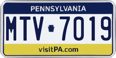 PA license plate MTV7019