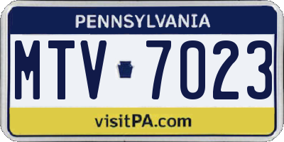 PA license plate MTV7023