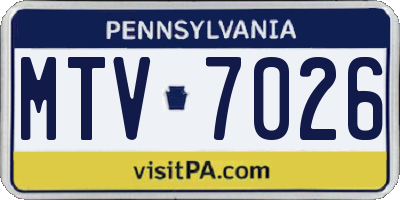 PA license plate MTV7026