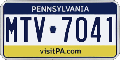 PA license plate MTV7041