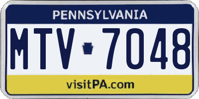 PA license plate MTV7048