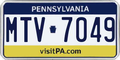 PA license plate MTV7049
