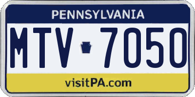 PA license plate MTV7050