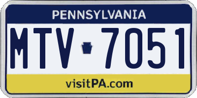 PA license plate MTV7051