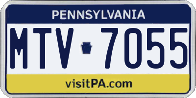 PA license plate MTV7055