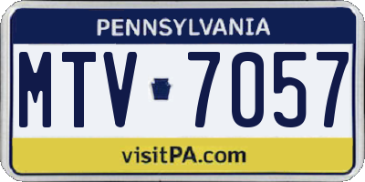PA license plate MTV7057
