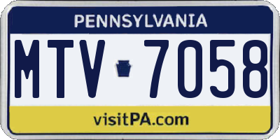 PA license plate MTV7058