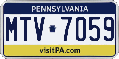 PA license plate MTV7059