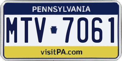 PA license plate MTV7061
