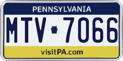 PA license plate MTV7066