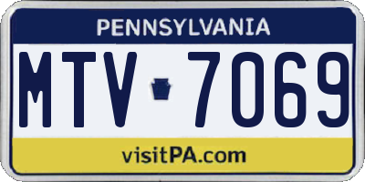 PA license plate MTV7069