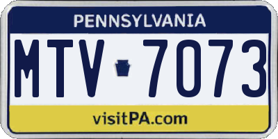 PA license plate MTV7073