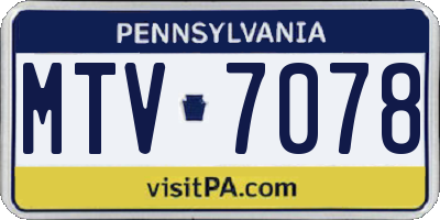 PA license plate MTV7078