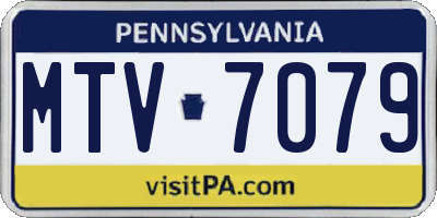 PA license plate MTV7079