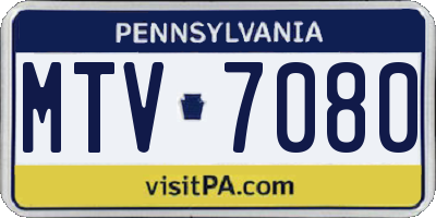 PA license plate MTV7080