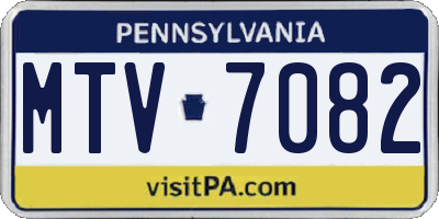 PA license plate MTV7082