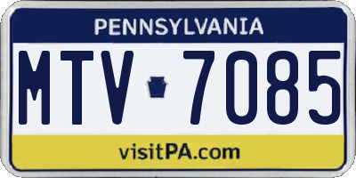 PA license plate MTV7085