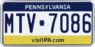 PA license plate MTV7086