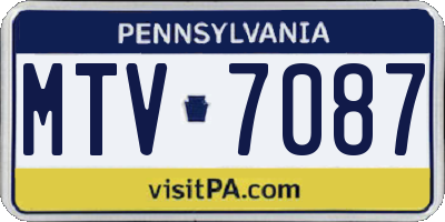 PA license plate MTV7087
