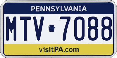 PA license plate MTV7088