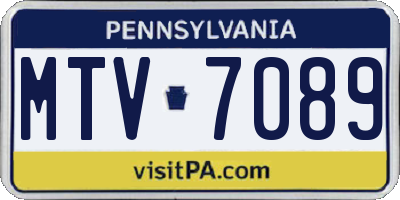 PA license plate MTV7089