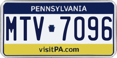 PA license plate MTV7096