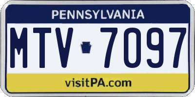 PA license plate MTV7097
