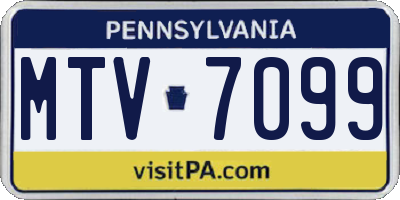 PA license plate MTV7099