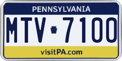 PA license plate MTV7100