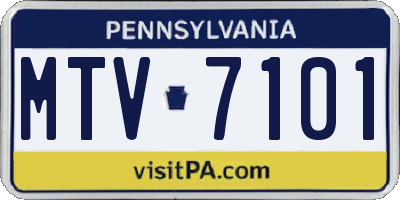 PA license plate MTV7101