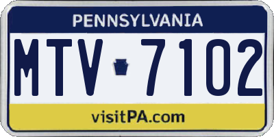 PA license plate MTV7102