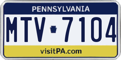 PA license plate MTV7104