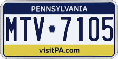 PA license plate MTV7105