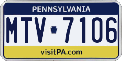 PA license plate MTV7106