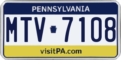PA license plate MTV7108