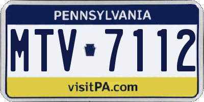 PA license plate MTV7112
