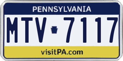 PA license plate MTV7117