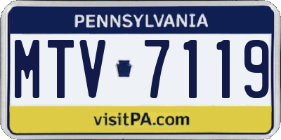 PA license plate MTV7119