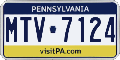 PA license plate MTV7124