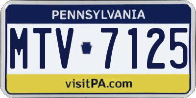 PA license plate MTV7125