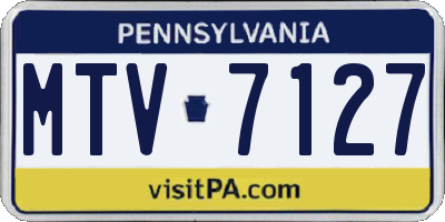 PA license plate MTV7127