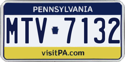 PA license plate MTV7132