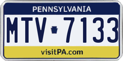 PA license plate MTV7133