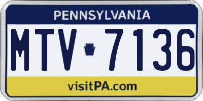 PA license plate MTV7136